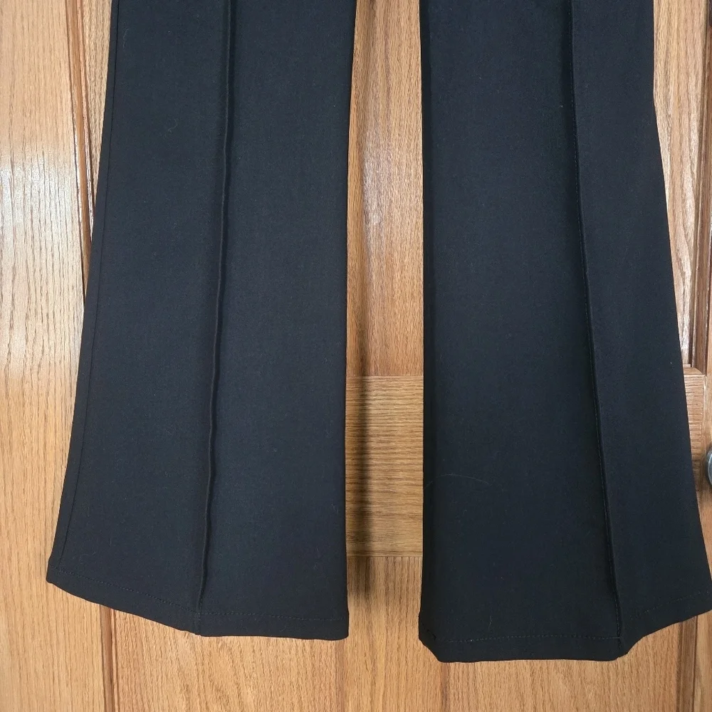 ZARA Black Flared Dress pants With Gold Buttons Size USA Medium